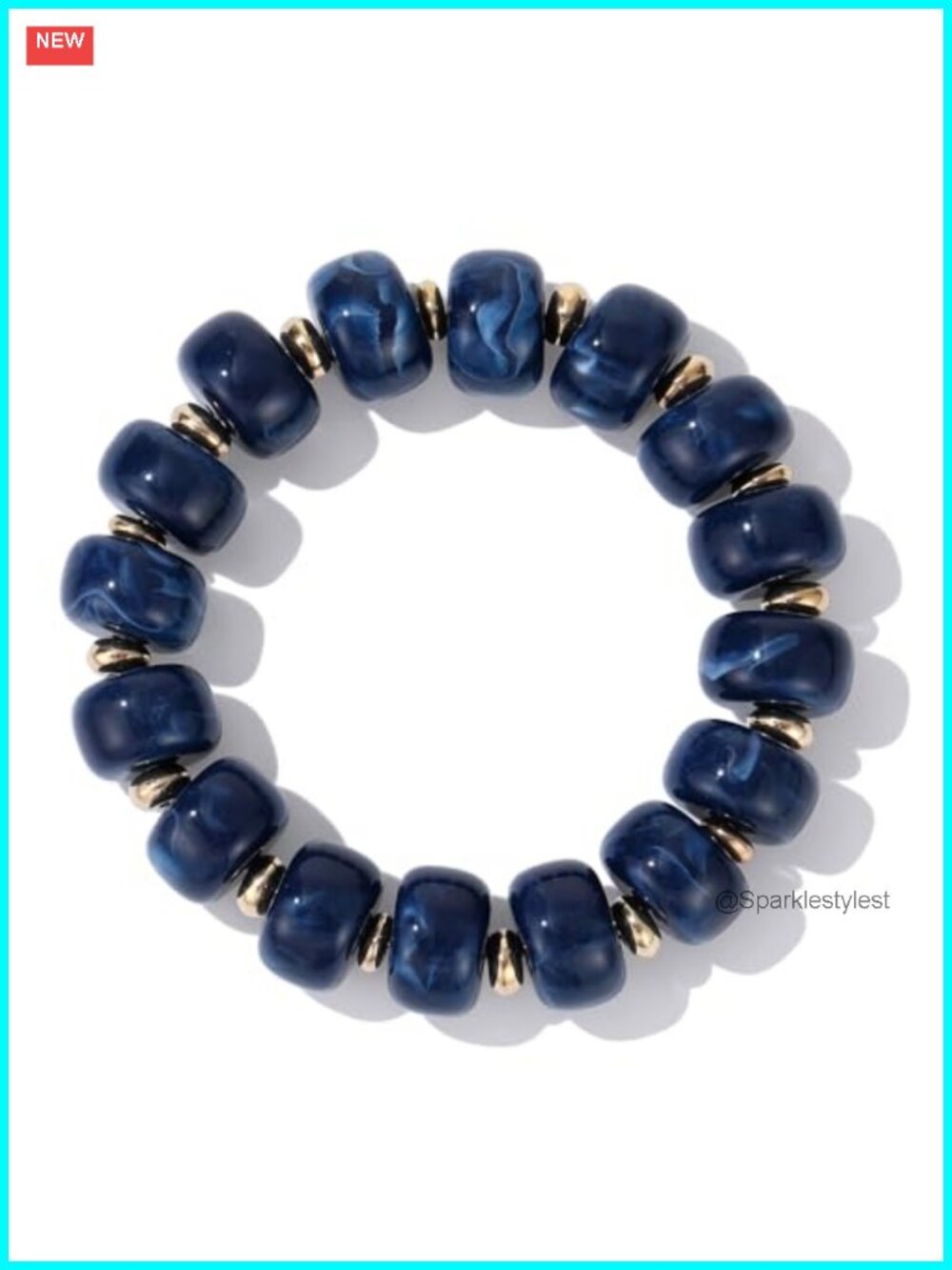 Chunky Resin Bead Stretch Bracelet Boho Summer Beach